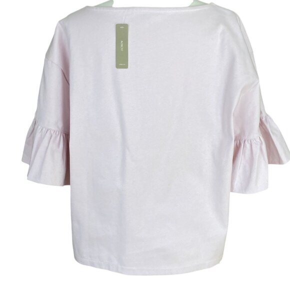 NWT J Crew Ruffle Sleeve Structured Top Pale Lilac Euro Summer French Girl-XL - Picture 4 of 8